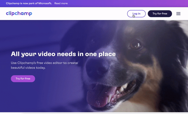 Step 1. Log in to your Clipchamp account or sign up for free