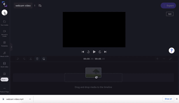 Step 3a. Record your webcam video or upload an existing webcam video